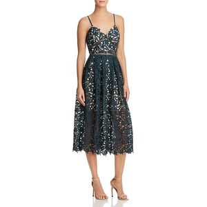 Lace Midi Dress Hunter Green Holiday